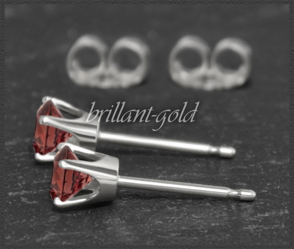 Ohrstecker 585 Gold Granat rot 4,5,6,7mm